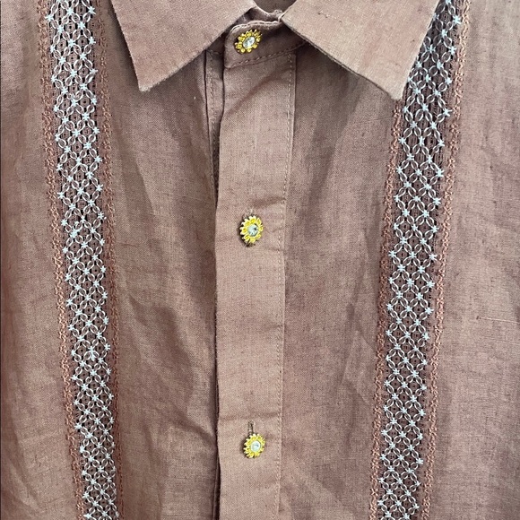 Men's Brown Long Sleeve Shirt - Picture 2 of 7